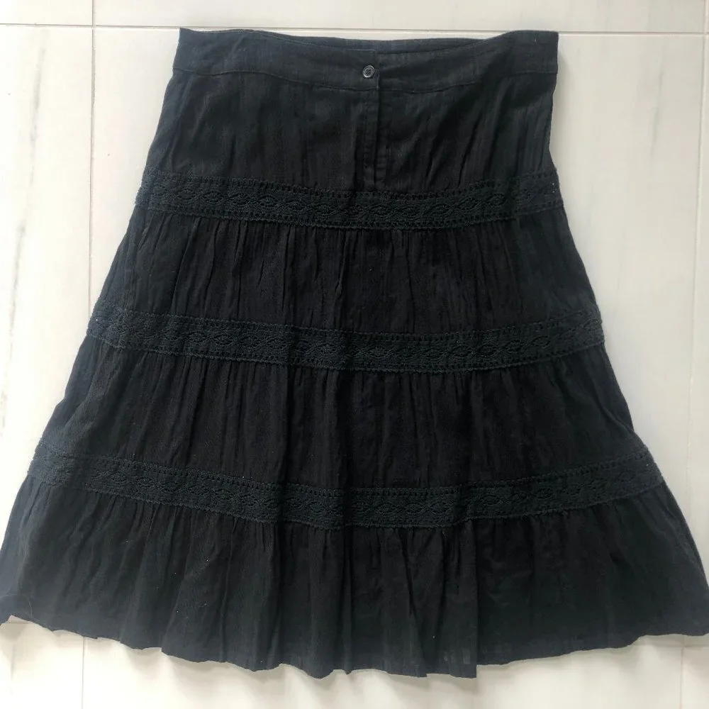 H&M Women's Black Frilly Skirt Size 4 - Picture 1 of 5